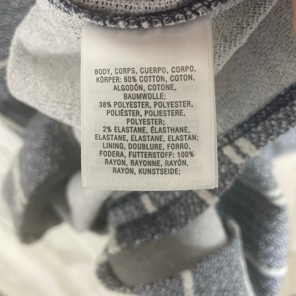 Anthropologie Maeve Amelia Faux Wrap Striped Column Dress Navy White size M - Picture 8 of 8